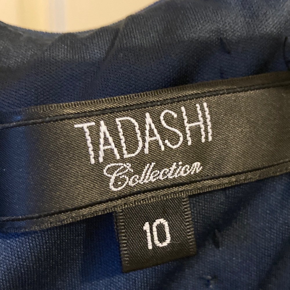 Tadashi Collection 100% Silk Taffeta Skirt, Fit-n-Flare, Navy Blue - Picture 7 of 8